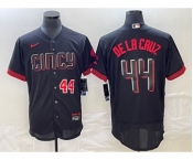Men's Cincinnati Reds #44 Elly De La Cruz Number Black 2023 City Connect Cool Base Stitched Jersey 1