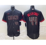 Men's Cincinnati Reds #44 Elly De La Cruz Number Black 2023 City Connect Cool Base Stitched Jersey 2
