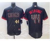 Men's Cincinnati Reds #44 Elly De La Cruz Number Black 2023 City Connect Cool Base Stitched Jersey