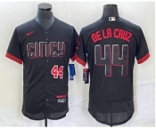 Men's Cincinnati Reds #44 Elly De La Cruz Number Black 2023 City Connect Flex Base Stitched Baseball Jersey4