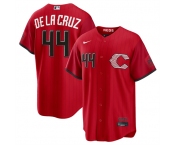 Men's Cincinnati Reds #44 Elly De La Cruz Red 2026 City Connect Stadium Stitched Baseball Jersey