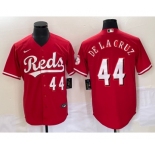 Men's Cincinnati Reds #44 Elly De La Cruz Red Cool Base Stitched Baseball Jersey