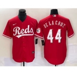Men's Cincinnati Reds #44 Elly De La Cruz Red With Patch Cool Base Stitched Baseball Jersey
