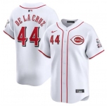 Men's Cincinnati Reds #44 Elly De La Cruz White Home Limited Baseball Stitched Jersey