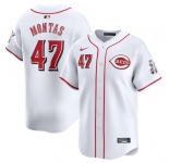 Men's Cincinnati Reds #47 Frankie Montas White Home Limited Stitched Baseball Jersey