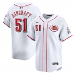 Men's Cincinnati Reds #51 Graham Ashcraft White Home Limited Stitched Baseball Jersey