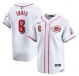 Men's Cincinnati Reds #6 Jonathan India White Home Limited Baseball Stitched Jersey