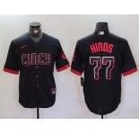 Men's Cincinnati Reds #77 Rece Hinds Black 2023 City Connect Cool Base Stitched Jersey