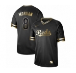 Men's Cincinnati Reds #8 Joe Morgan Authentic Black Gold Fashion Baseball Jersey