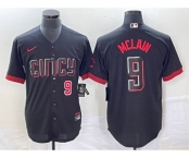 Men's Cincinnati Reds #9 Matt McLain Number Black 2023 City Connect Cool Base Stitched Jersey 1