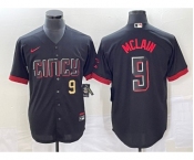 Men's Cincinnati Reds #9 Matt McLain Number Black 2023 City Connect Cool Base Stitched Jersey
