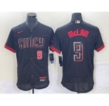 Men's Cincinnati Reds #9 Matt McLain Number Black 2023 City Connect Flex Base Stitched Jersey
