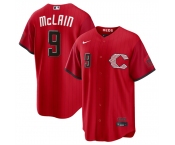 Men's Cincinnati Reds #9 Matt McLain Red 2026 City Connect Stadium Stitched Baseball Jersey