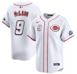 Men's Cincinnati Reds #9 Matt McLain White 2025 Speedway Classic Home Limited Stitched Baseball Jersey