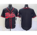 Men's Cincinnati Reds Black With Patch Cool Base Stitched Baseball Jersey