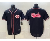 Men's Cincinnati Reds Team Big Logo 2026 Fashion Replica Black Out Stitched Baseball Jersey