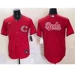 Men's Cincinnati Reds Team Big Logo Red 2026 City Connect Stadium Stitched Baseball Jersey