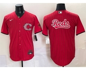 Men's Cincinnati Reds Team Big Logo Red 2026 City Connect Stadium Stitched Baseball Jersey