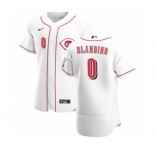 Men's Nike Cincinnati Reds #0 Alex Blandino White Home 2020 Authentic Player Baseball Jersey
