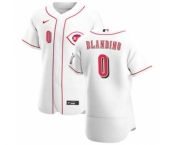 Men's Nike Cincinnati Reds #0 Alex Blandino White Home 2020 Authentic Player Baseball Jersey