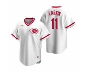 Men's Nike Cincinnati Reds #11 Barry Larkin White Cooperstown Collection Home Stitched Baseball Jersey
