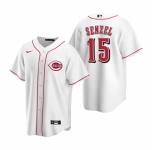 Men's Nike Cincinnati Reds #15 Nick Senzel White Home Stitched Baseball Jersey