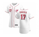 Men's Nike Cincinnati Reds #17 Brian Goodwin White Home 2020 Authentic Player Baseball Jersey