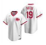 Men's Nike Cincinnati Reds #19 Joey Votto White Cooperstown Collection Home Stitched Baseball Jersey
