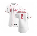 Men's Nike Cincinnati Reds #2 Nick Castellanos White Home 2020 Authentic Player Baseball Jersey