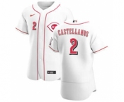 Men's Nike Cincinnati Reds #2 Nick Castellanos White Home 2020 Authentic Player Baseball Jersey