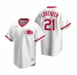 Men's Nike Cincinnati Reds #21 Michael Lorenzen White Cooperstown Collection Home Stitched Baseball Jersey