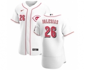 Men's Nike Cincinnati Reds #26 Raisel Iglesias White Home 2020 Authentic Player Baseball Jersey