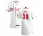 Men's Nike Cincinnati Reds #39 Lucas Sims White Home 2020 Authentic Player Baseball Jersey