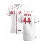 Men's Nike Cincinnati Reds #44 Aristides Aquino White Home 2020 Authentic Player Baseball Jersey