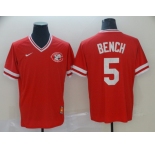 Men's Nike Cincinnati Reds #5 Johnny Bench Red M&N MLB Jersey