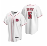 Men's Nike Cincinnati Reds #5 Johnny Bench White Home Stitched Baseball Jersey