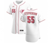Men's Nike Cincinnati Reds #55 Robert Stephenson White Home 2020 Authentic Player Baseball Jersey