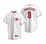 Men's Nike Cincinnati Reds #9 Mike Moustakas White Home Stitched Baseball Jersey