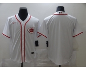 Men's Nike Cincinnati Reds Blank White Cool Base Home Stitched Baseball Jersey
