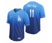 Los Angeles Dodgers #11 A.J. Pollock Royal Fade Nike Jersey