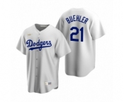 Los Angeles Dodgers #21 Walker Buehler Nike White Cooperstown Collection Home Jersey