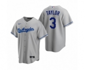 Los Angeles Dodgers #3 Chris Taylor Nike Gray Replica Road Jersey