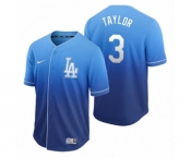 Los Angeles Dodgers #3 Chris Taylor Royal Fade Nike Jersey