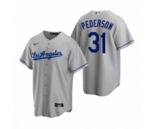 Los Angeles Dodgers #31 Joc Pederson Nike Gray Replica Road Jersey