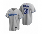 Los Angeles Dodgers #31 Mike Piazza Nike Gray Replica Road Jersey