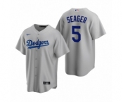 Los Angeles Dodgers #5 Corey Seager Nike Gray Replica Alternate Jersey