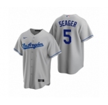 Los Angeles Dodgers #5 Corey Seager Nike Gray Replica Road Jersey