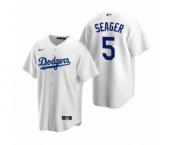 Los Angeles Dodgers #5 Corey Seager Nike White Replica Home Jersey