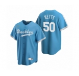 Los Angeles Dodgers #50 Mookie Betts Nike Light Blue Cooperstown Collection Alternate Jersey