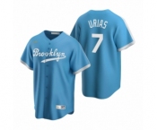 Los Angeles Dodgers #7 Julio Urias Nike Light Blue Cooperstown Collection Alternate Jersey